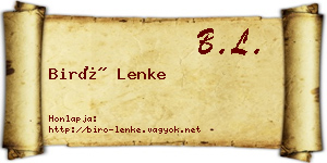 Biró Lenke névjegykártya